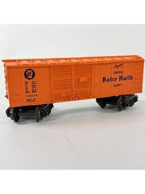 Lionel Baby Ruth Boxcar X-6034 O Gauge Orange Blue Collectible Rolling Stock